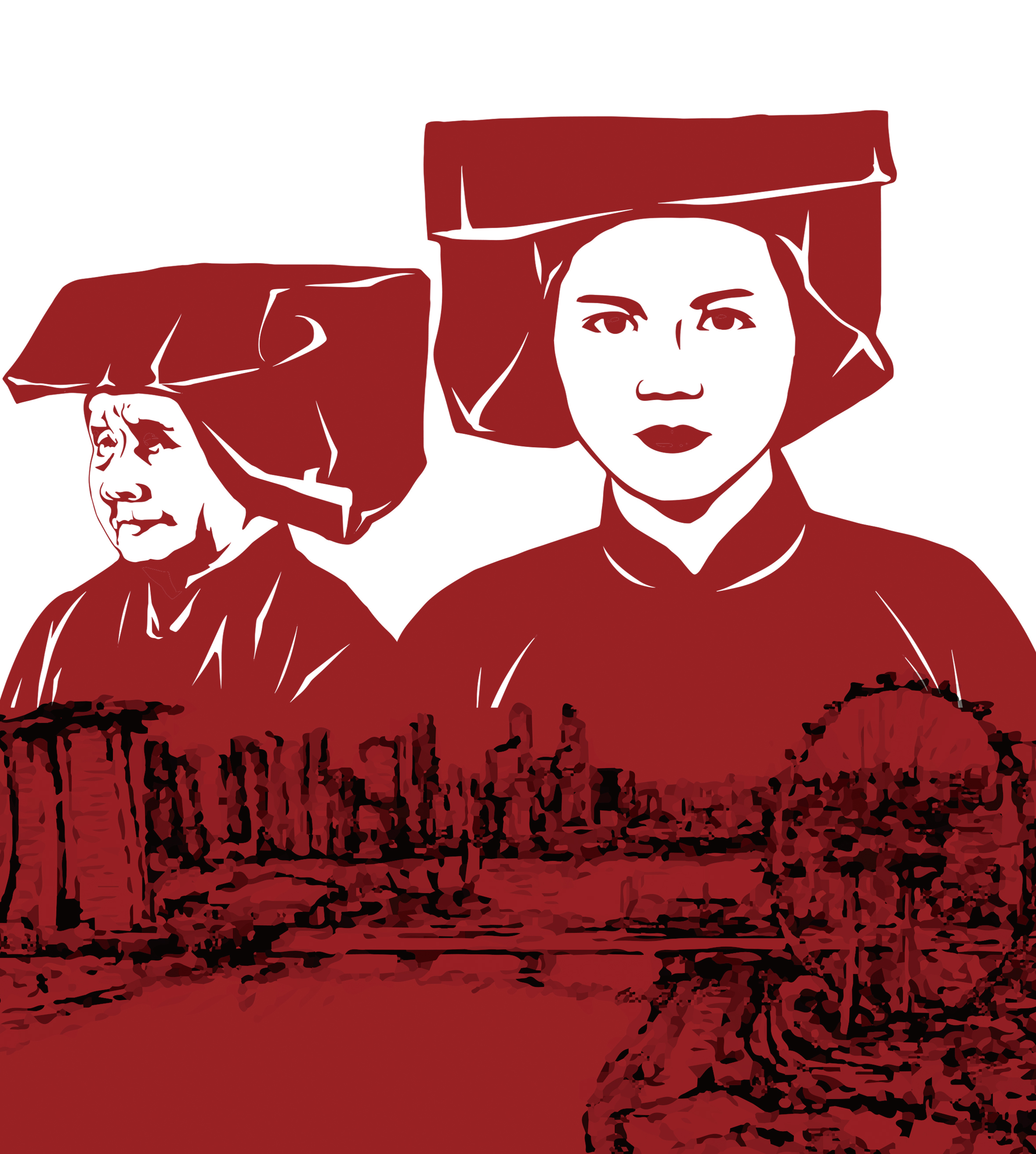 The Girls in Red Headscarves